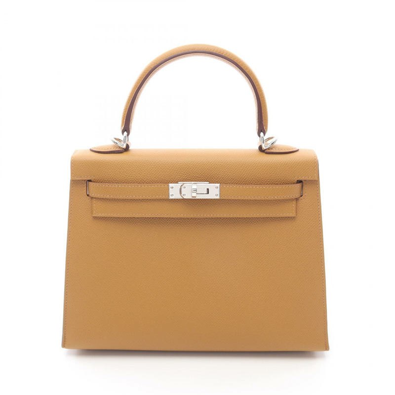 愛馬仕 Birkin 25 手袋 B Epsom 皮革棕色芝麻色 SHW 二手女士-0