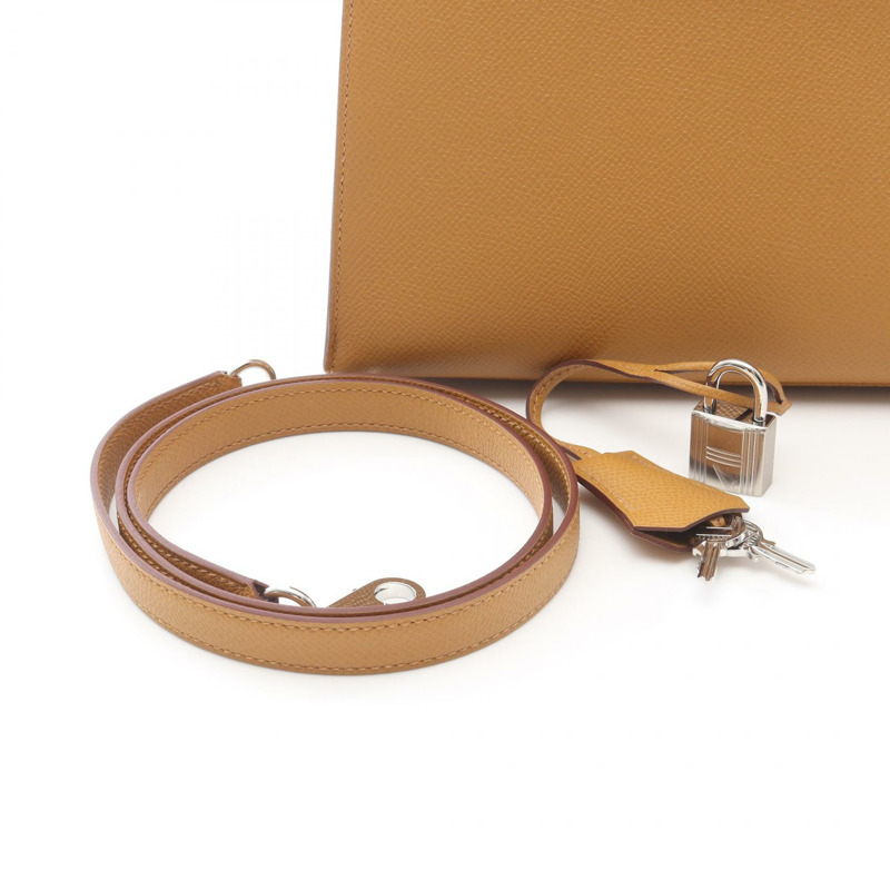 愛馬仕 Birkin 25 手袋 B Epsom 皮革棕色芝麻色 SHW 二手女士-5