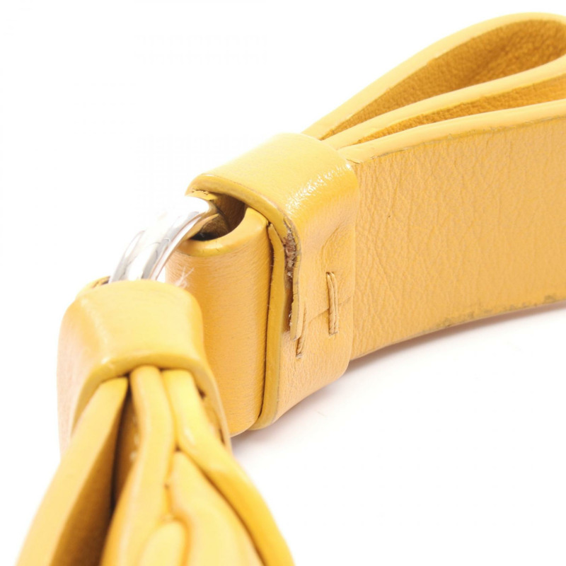 Miu Miu Hobo 單肩手提包,黃色皮革,二手女款-6