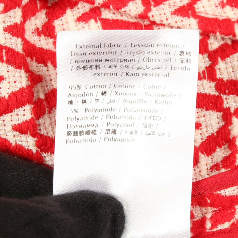 Valentino V 字圖案 其他夾克 棉質 紅色 米色 二手 女裝-4