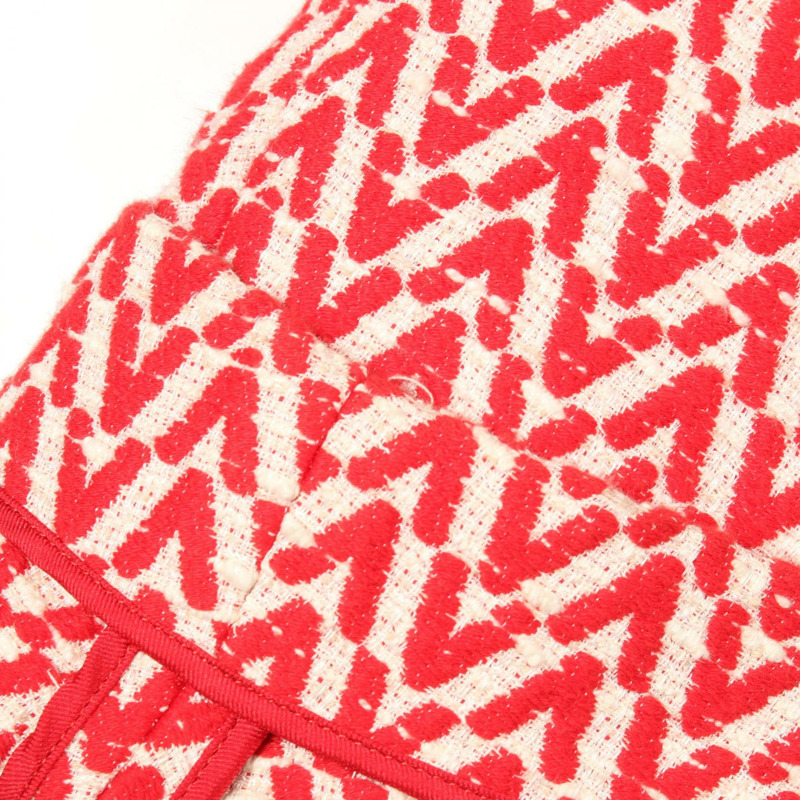 Valentino V 字圖案 其他夾克 棉質 紅色 米色 二手 女裝-8