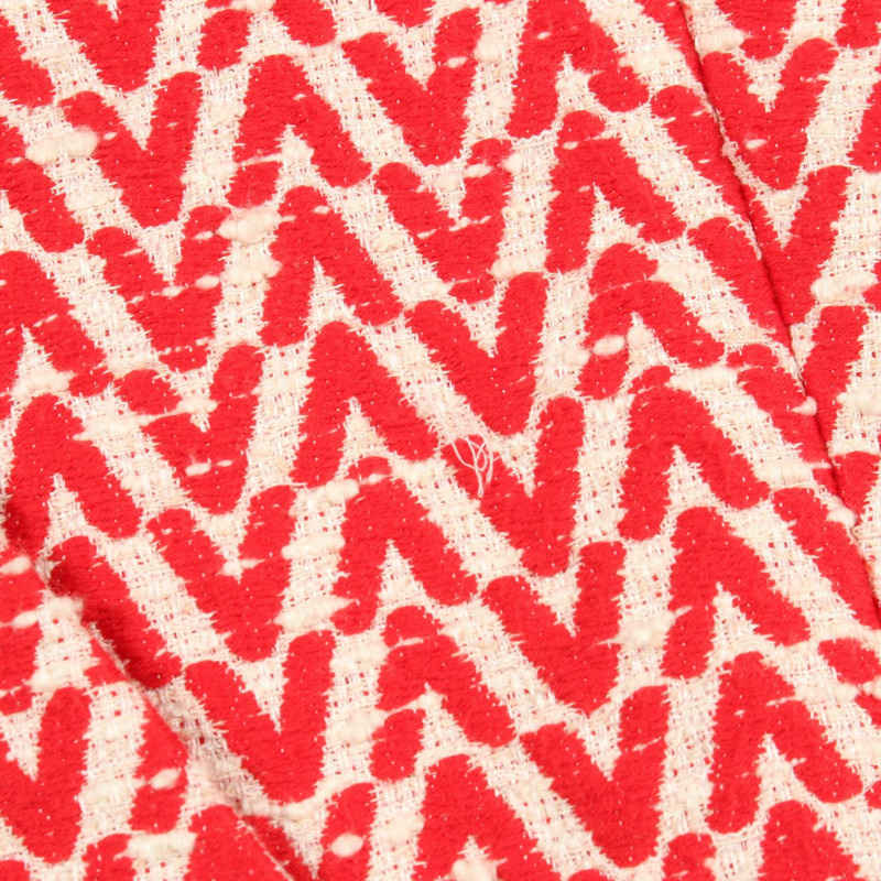 Valentino V 字圖案 其他夾克 棉質 紅色 米色 二手 女裝-9