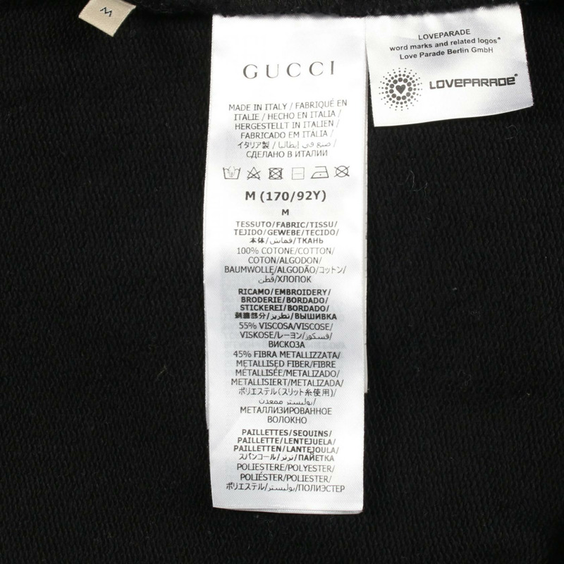 GUCCI LOVE PARADE 連帽衫 615061 純棉 黑色 多色 二手 男款 M 碼-3