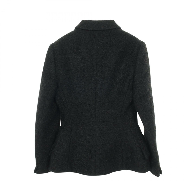 Dior 黑色羊毛馬海毛修身夾克,二手女款,尺寸 36-1