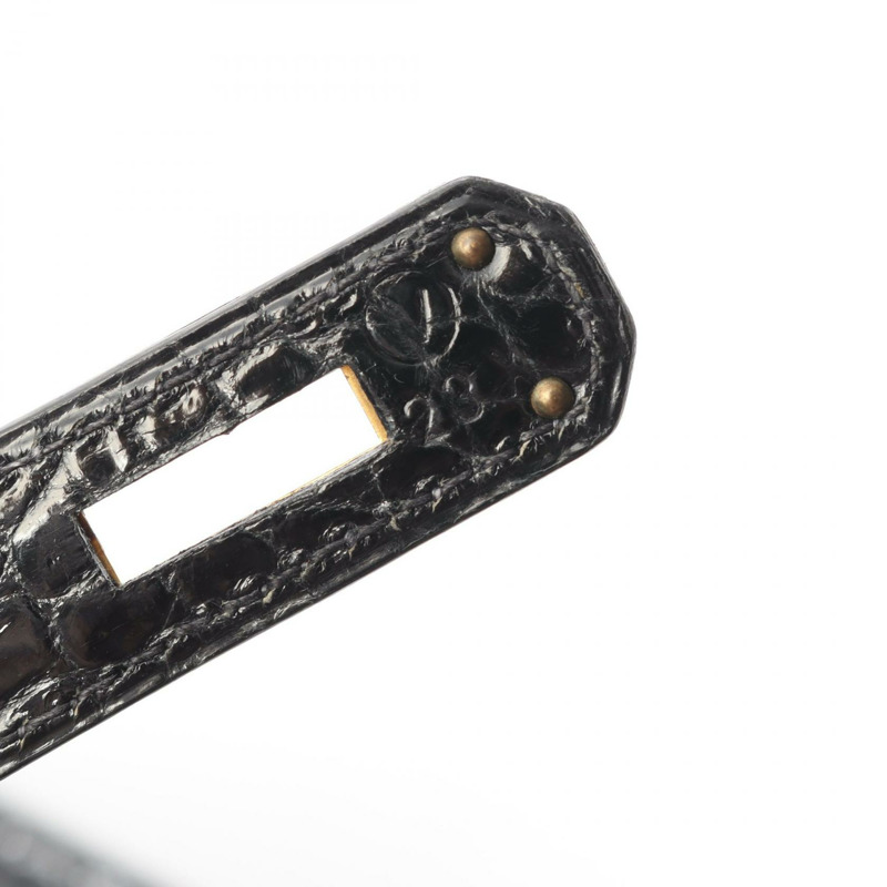 愛馬仕 Kelly 32 手提包 001859CC 異國鱷魚皮黑色二手女款-4