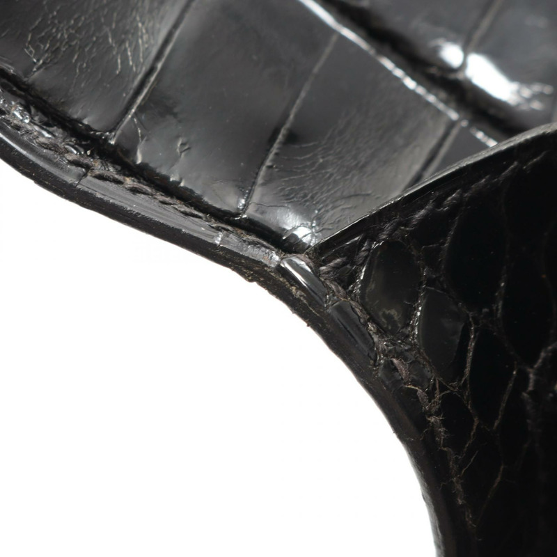 愛馬仕 Kelly 32 手提包 001859CC 異國鱷魚皮黑色二手女款-8