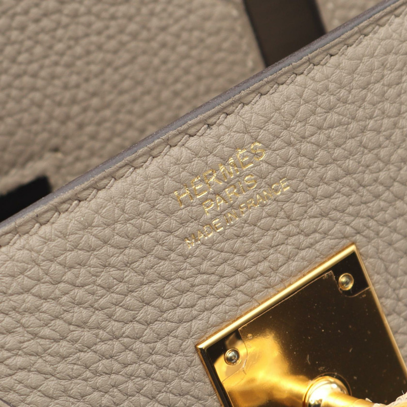 HERMES Birkin 30 手提包 C Togo 皮革 灰瀝青 二手 女士 GHW-3