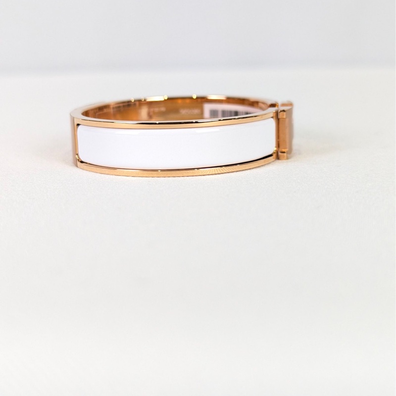 莉亞精品♡ Hermes H白琺瑯手環 二手-4