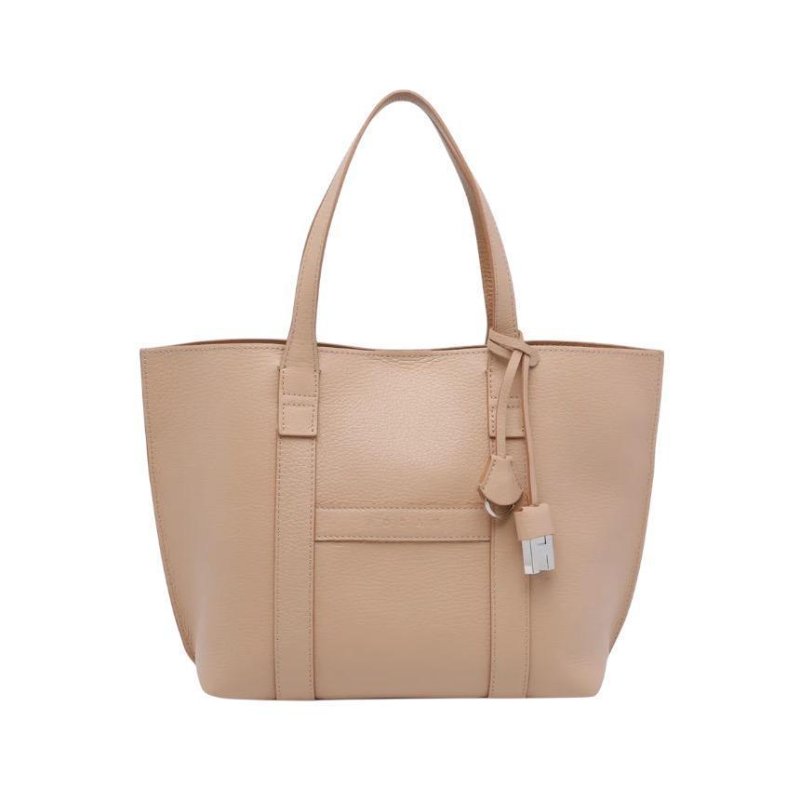 🌺2026春夏新品好價🌺Hogan Script 小款小牛皮購物托特包 裸色-4