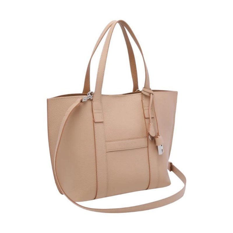 🌺2026春夏新品好價🌺Hogan Script 小款小牛皮購物托特包 裸色-5