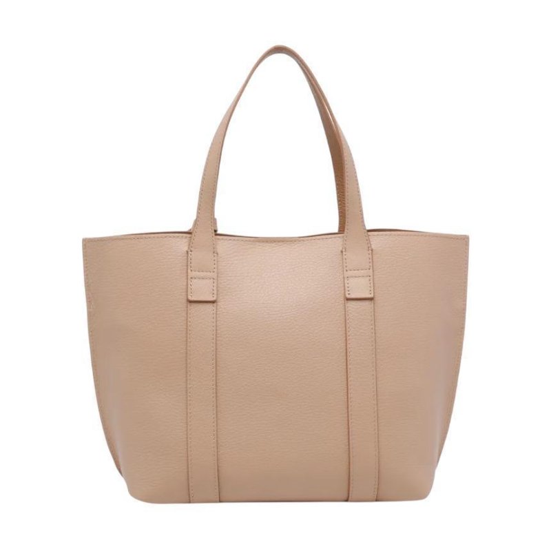 🌺2026春夏新品好價🌺Hogan Script 小款小牛皮購物托特包 裸色-6