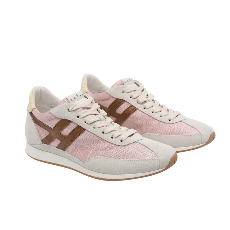 Hogan 女款 Athletic 復古跑鞋運動鞋 粉色/底高5.6公分 IT36/36.5/37/37.5/38/38.5/39-7