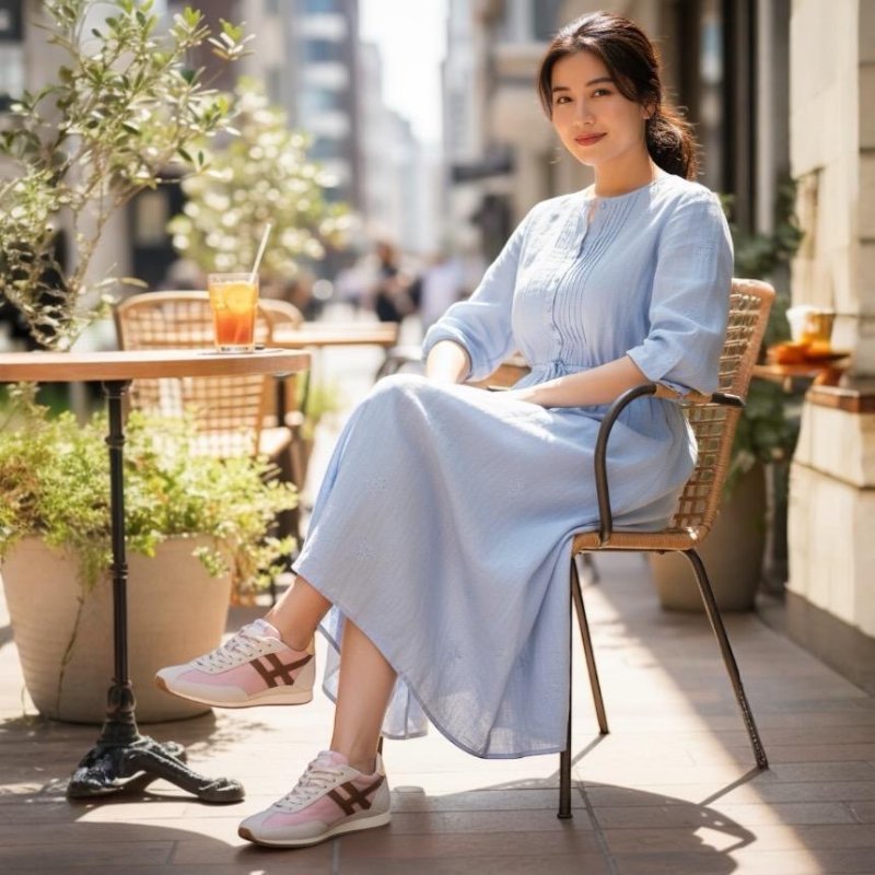 Hogan 女款 Athletic 復古跑鞋運動鞋 粉色/底高5.6公分 IT36/36.5/37/37.5/38/38.5/39-8