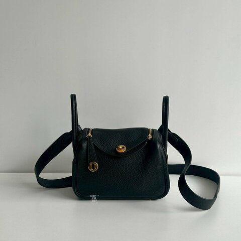99新🆕 Hermès 愛馬仕 Mini Lindy 黑色金釦一代