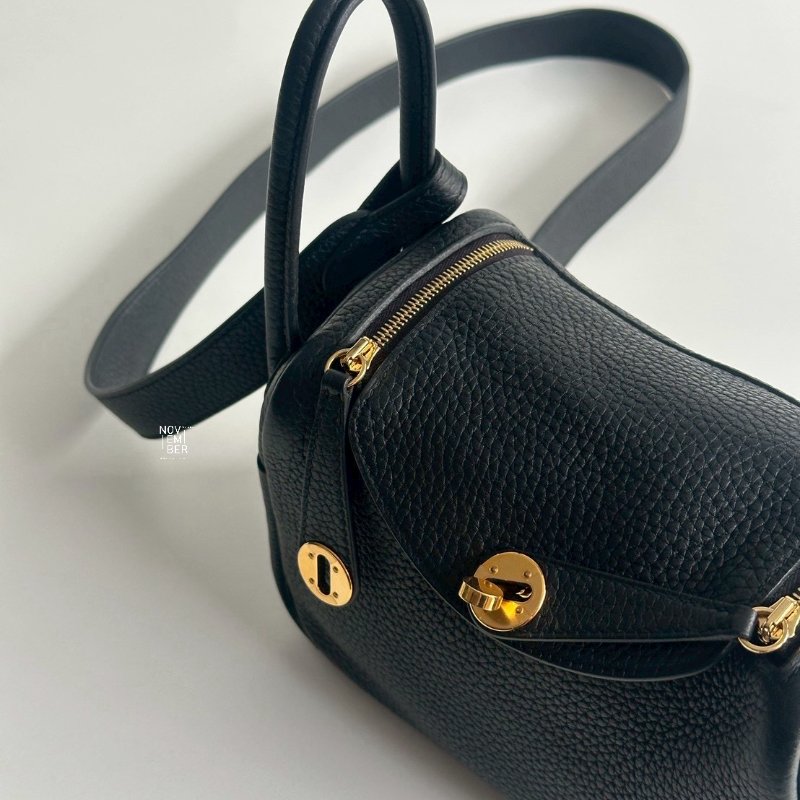 99新🆕 Hermès 愛馬仕 Mini Lindy 黑色金釦一代-2