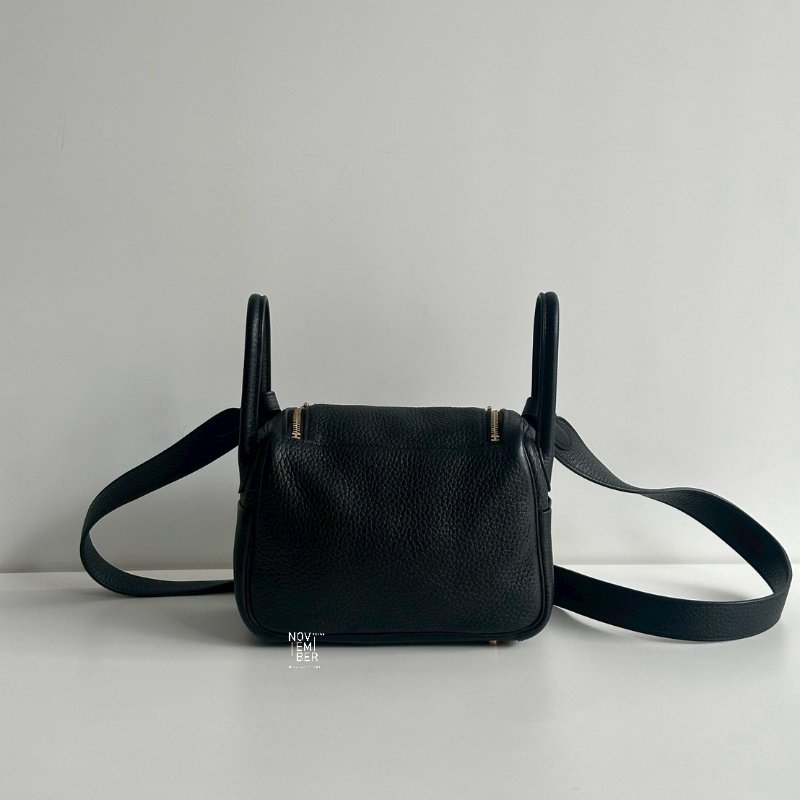 99新🆕 Hermès 愛馬仕 Mini Lindy 黑色金釦一代-5
