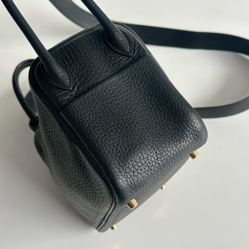 99新🆕 Hermès 愛馬仕 Mini Lindy 黑色金釦一代-7