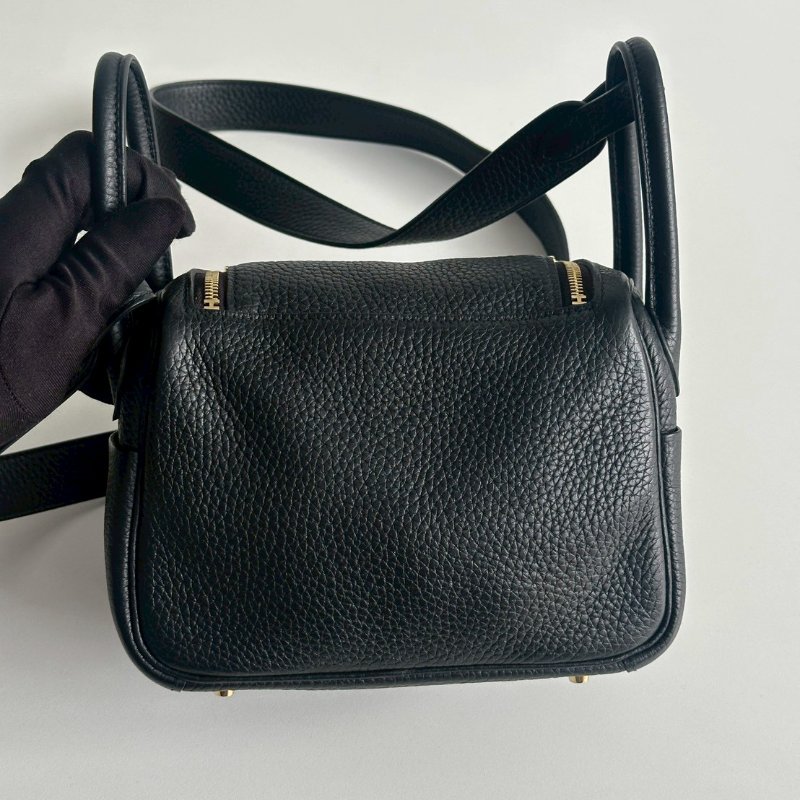 99新🆕 Hermès 愛馬仕 Mini Lindy 黑色金釦一代-8