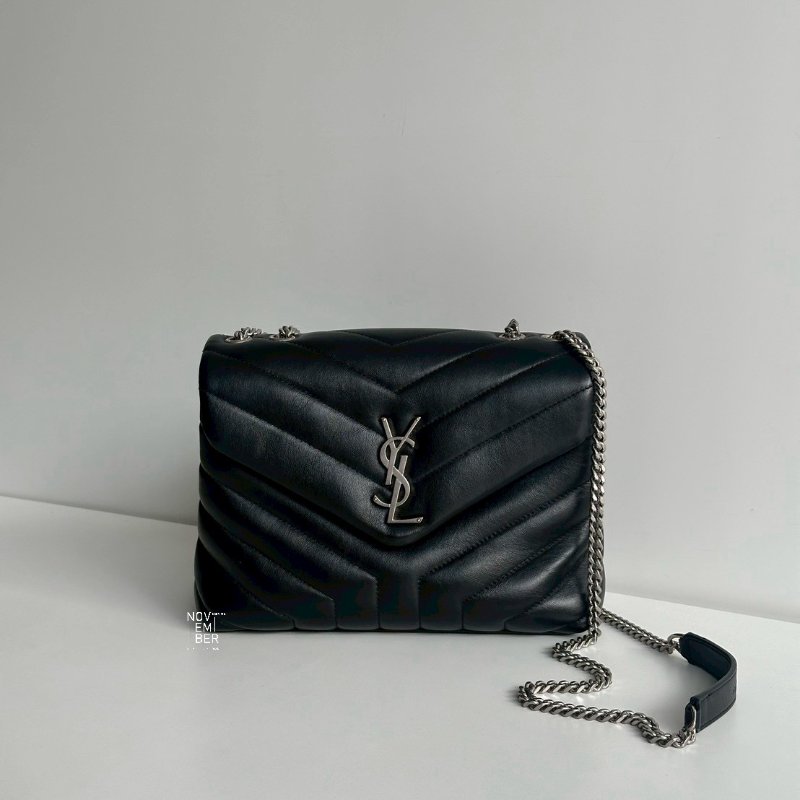 99新🆕 Saint Laurent YSL 聖羅蘭 LouLou 黑銀中號-0