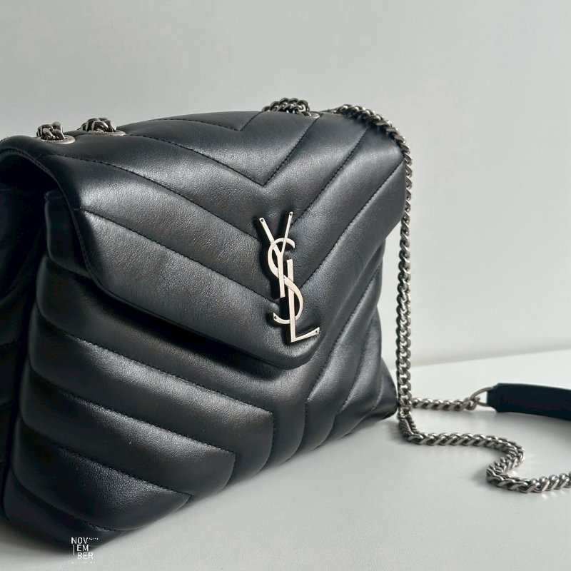 99新🆕 Saint Laurent YSL 聖羅蘭 LouLou 黑銀中號-1