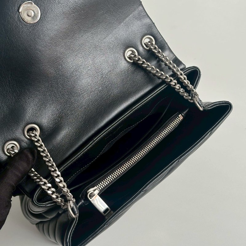 99新🆕 Saint Laurent YSL 聖羅蘭 LouLou 黑銀中號-11