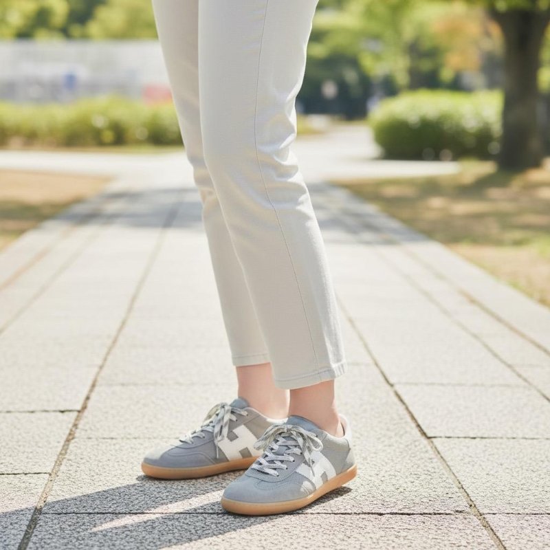 Hogan 女款Cool 絨面革網眼拼接運動鞋 灰色白色/底高2.5公分 IT36/36.5/37/37.5/38/38.5/39-2