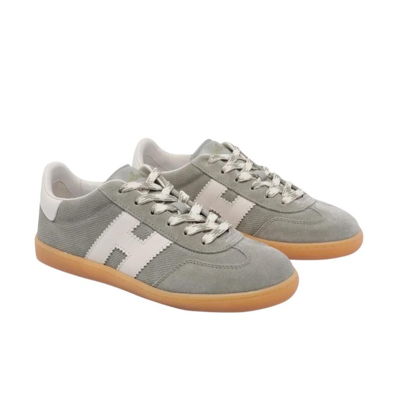 Hogan 女款Cool 絨面革網眼拼接運動鞋 灰色白色/底高2.5公分 IT36/36.5/37/37.5/38/38.5/39-6