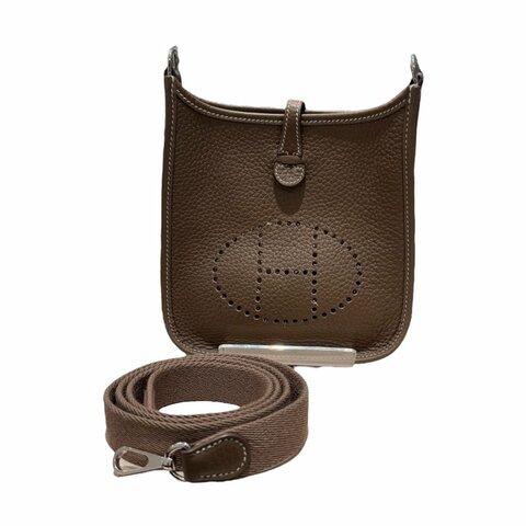 HERMES 愛馬仕 Evelyne16 巧克力色 銀扣