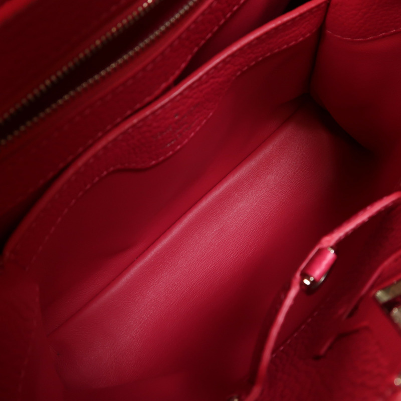 LOUIS VUITTON Taurillon Capucines BB銀扣手挽肩背兩用袋-5