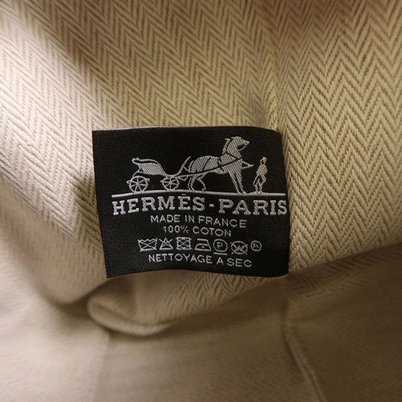 HERMES 帆布Bride A Brac GM銀扣手挽袋-5