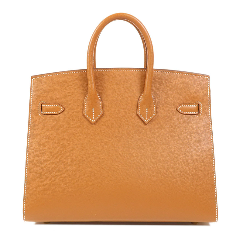 HERMES Madame皮革Birkin 25金扣手挽袋Gold-1