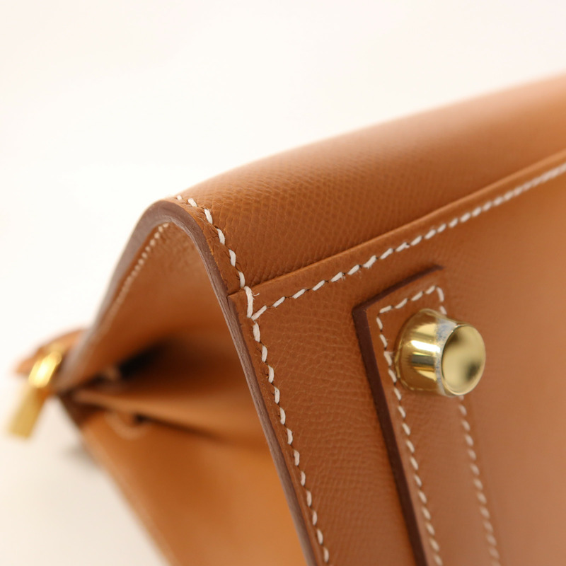 HERMES Madame皮革Birkin 25金扣手挽袋Gold-12