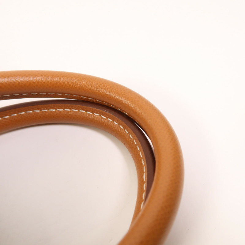 HERMES Madame皮革Birkin 25金扣手挽袋Gold-16