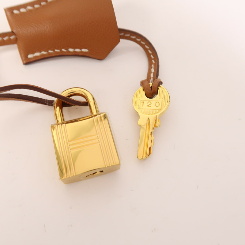 HERMES Madame皮革Birkin 25金扣手挽袋Gold-17
