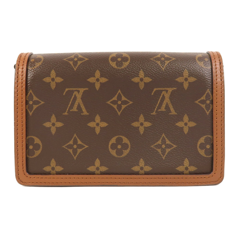LOUIS VUITTON Monogram Reverse Dauphine Chain Wallet金扣鏈帶肩背袋-1