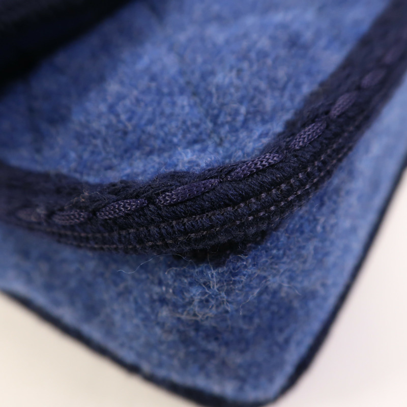 CHANEL 羊毛Chain Shoulder銀扣鏈帶肩背袋-12