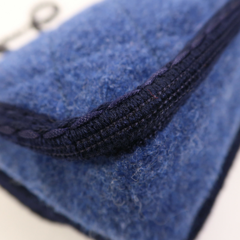 CHANEL 羊毛Chain Shoulder銀扣鏈帶肩背袋-14