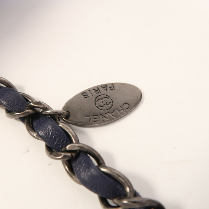 CHANEL 羊毛Chain Shoulder銀扣鏈帶肩背袋-16