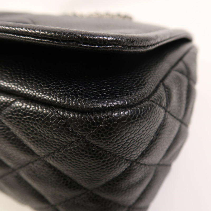 CHANEL 牛皮皮革Chain Shoulder銀扣鏈帶肩背袋-8