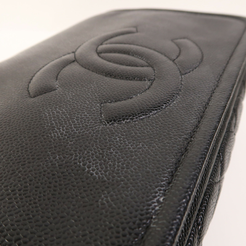 CHANEL 牛皮皮革Chain Shoulder銀扣鏈帶肩背袋-17