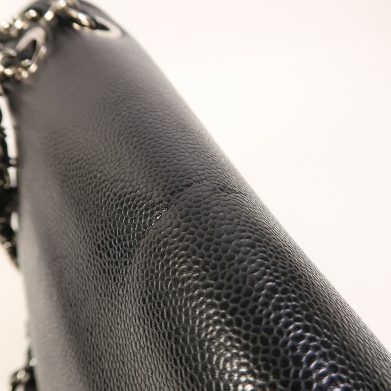 CHANEL 牛皮皮革Chain Shoulder銀扣鏈帶肩背袋-18