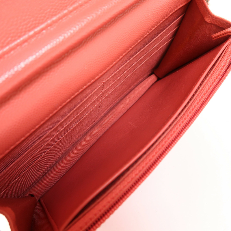 CHANEL 牛皮皮革WOC Wallet On Chain銀扣鏈帶肩背袋-4