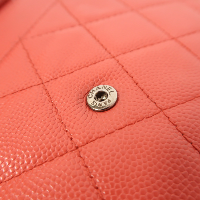 CHANEL 牛皮皮革WOC Wallet On Chain銀扣鏈帶肩背袋-13