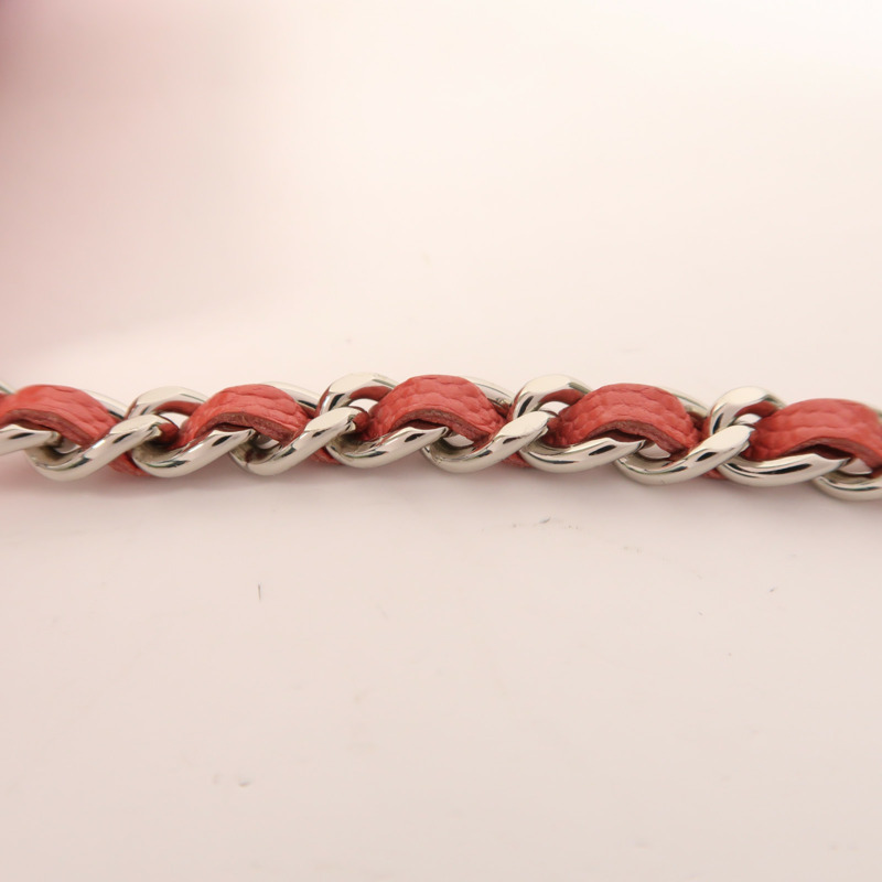 CHANEL 牛皮皮革WOC Wallet On Chain銀扣鏈帶肩背袋-19