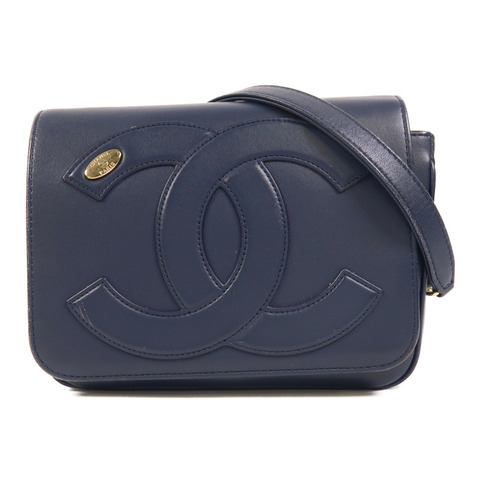 CHANEL 羊皮皮革CC Mania Flap Bag金扣鏈帶肩背袋