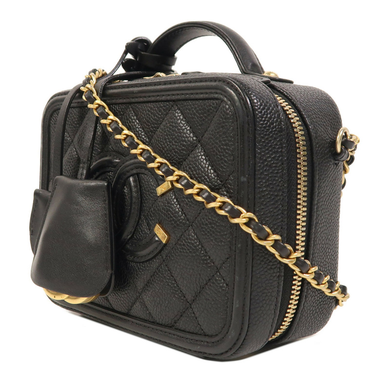 CHANEL 牛皮皮革Vanity Case金扣手挽肩背兩用袋-2