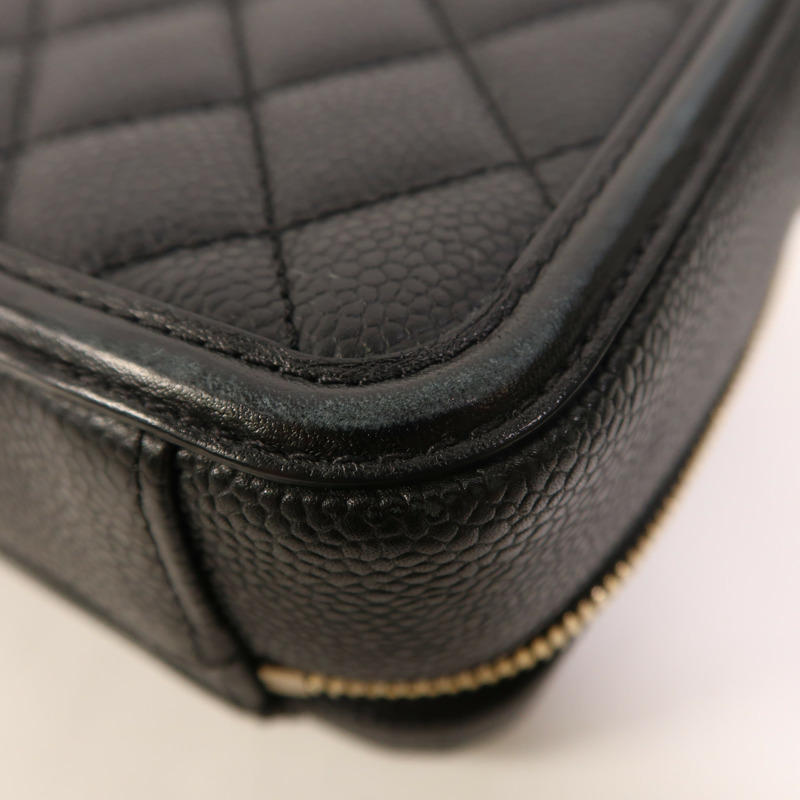 CHANEL 牛皮皮革Vanity Case金扣手挽肩背兩用袋-13