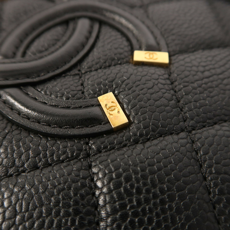 CHANEL 牛皮皮革Vanity Case金扣手挽肩背兩用袋-15