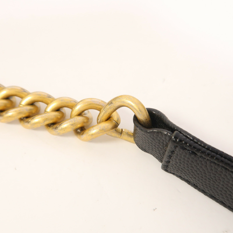 CHANEL 牛皮皮革Boy 25金扣鏈帶肩背袋-15