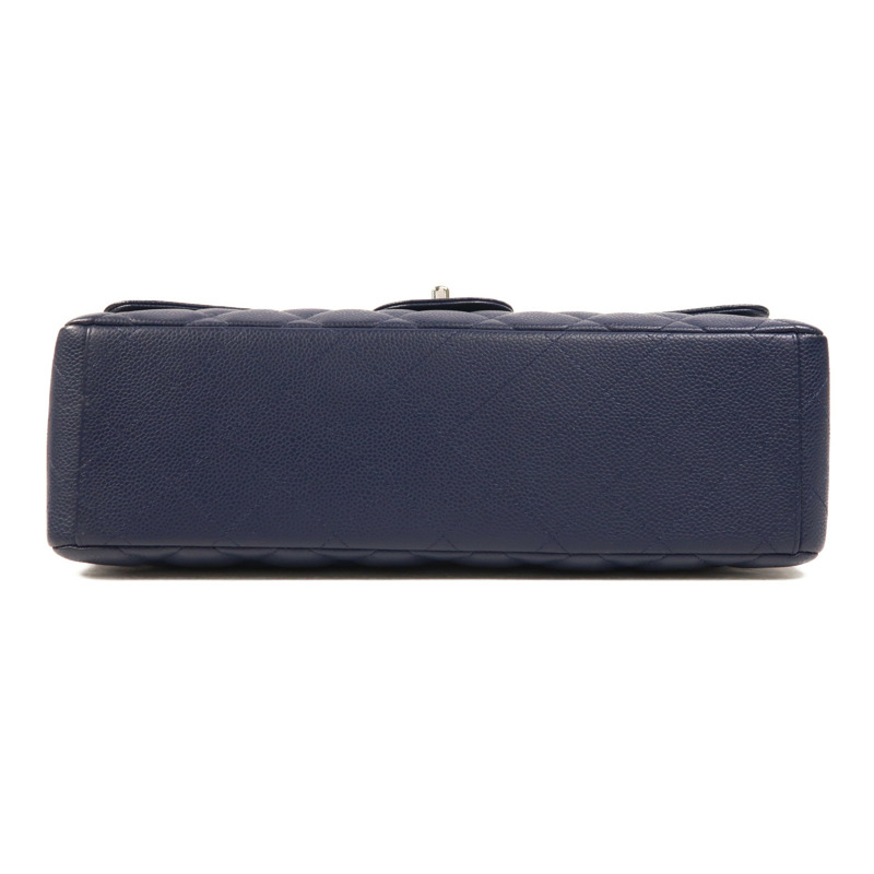 CHANEL 牛皮皮革Maxi Classic銀扣鏈帶肩背袋-3